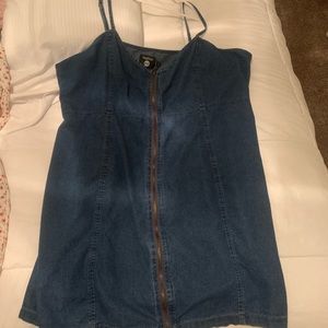 Denim pinafore dress